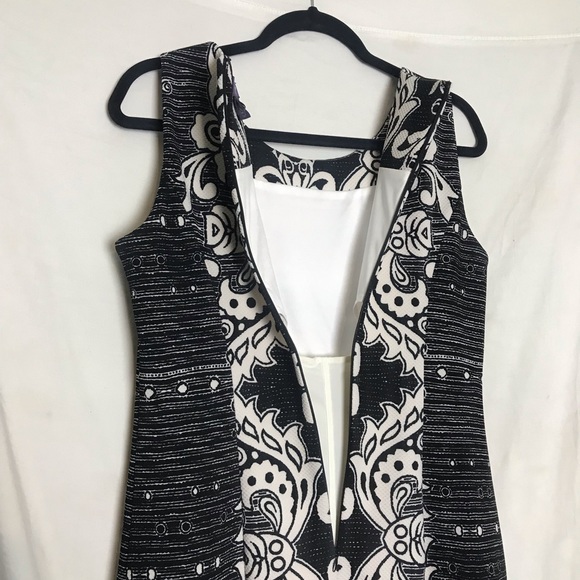 NYDJ Lift Tuck Technology Damask Abstract Print Sleeveless Sheath Dress Sz 8 - Picture 10 of 13